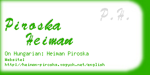 piroska heiman business card